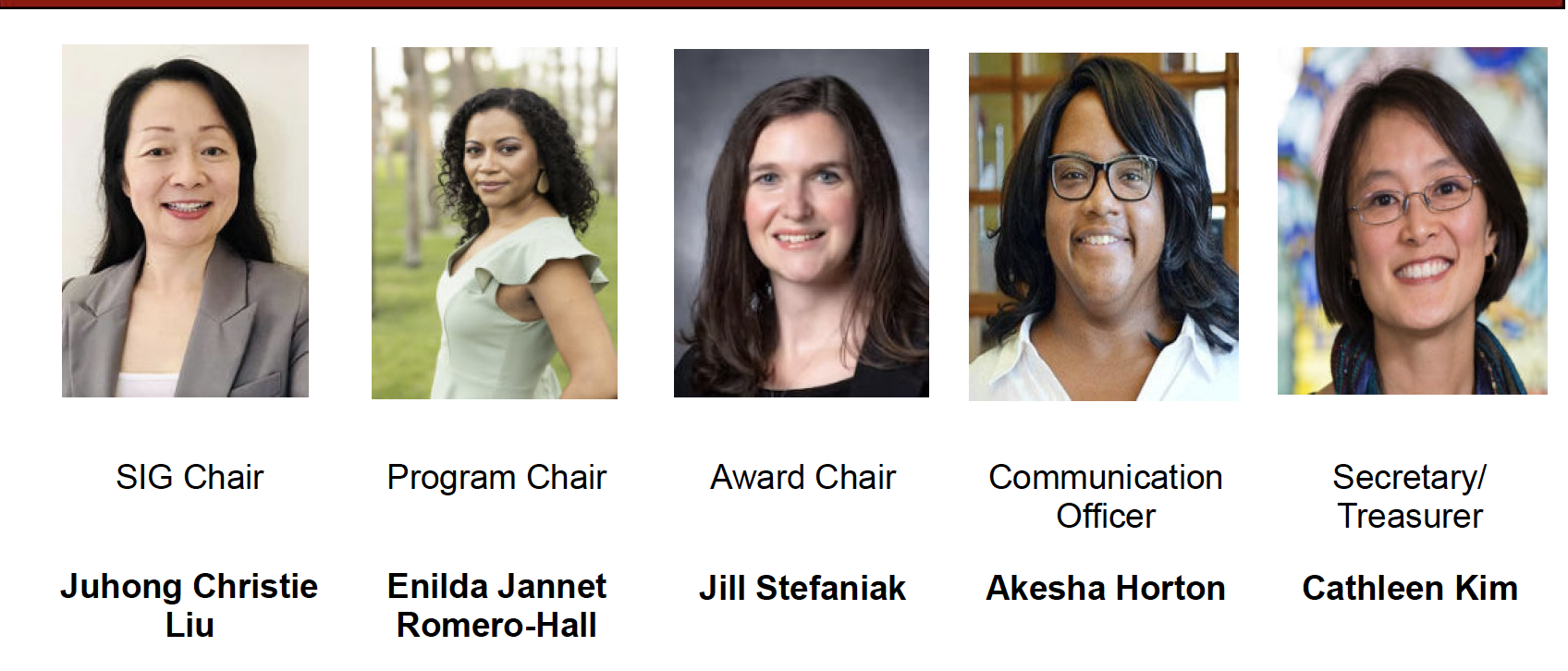 AERA Special Interest Group Instructional Technology Leadership five women of diverse appearance